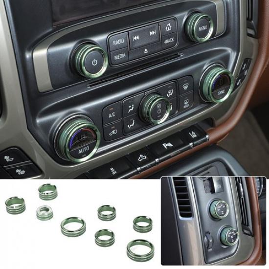 

Console Radio AC Knobs Air Condition Switch Button Trim For Chevy Silverado14-18