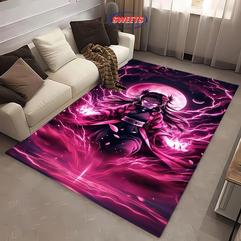 

NO.1 Classic Demon Slayer Kamado Nezuko Theme Carpet,Living Room Bedroom Office Kid Room of Choice,Non-slip Machine Washable Mat 40x60cm (16x24in)