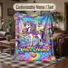 Coperta da divano a tema unicorno con nome personalizzato, coperta morbida e accogliente per casa, divano, letto