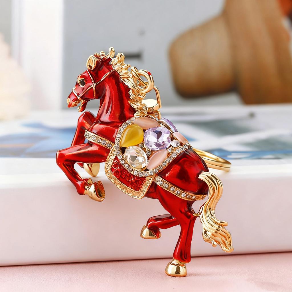 Fashionable Horse Year Keychain Creative Bag Ornament Chinese New Year Hanging Charm For Keys Wallets Phones