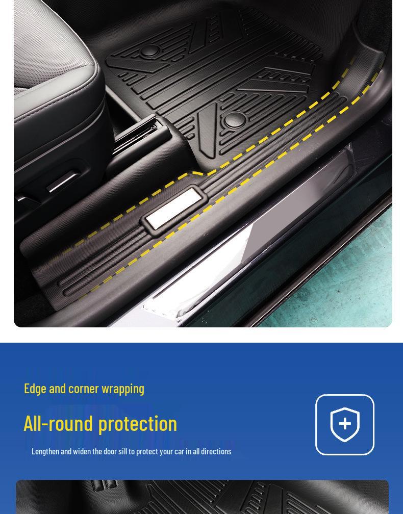 TPE Waterproof Floor Mats for Tesla Model 3 & Model Y - Full Coverage, Custom Fit