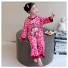 Leopard Print Girls' Pajamas Autumn Children's Pajamas Girls Long Sleeved Set Children's Home Clothes Spring and Autumn Fashion Trend
