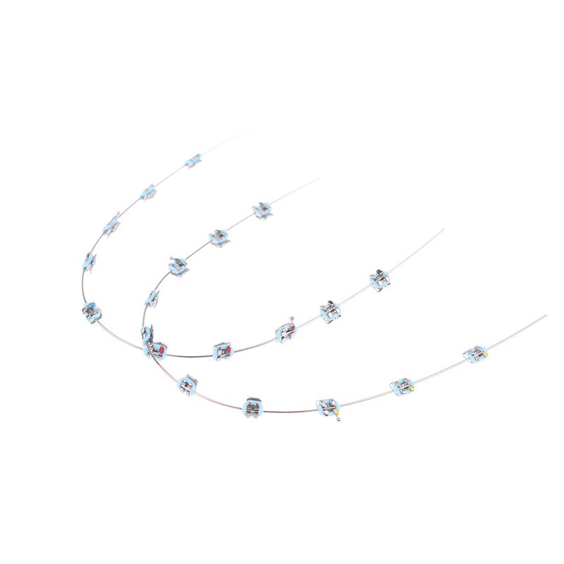 2Pcs Split Type Mini Colorful Brackets With Hook Dental Fake Braces Temporary Tooth Decoration Dental Tool