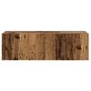 Wall Mounted TV Cabinets Set of 3 Rustic Wood Look Engineered Wood