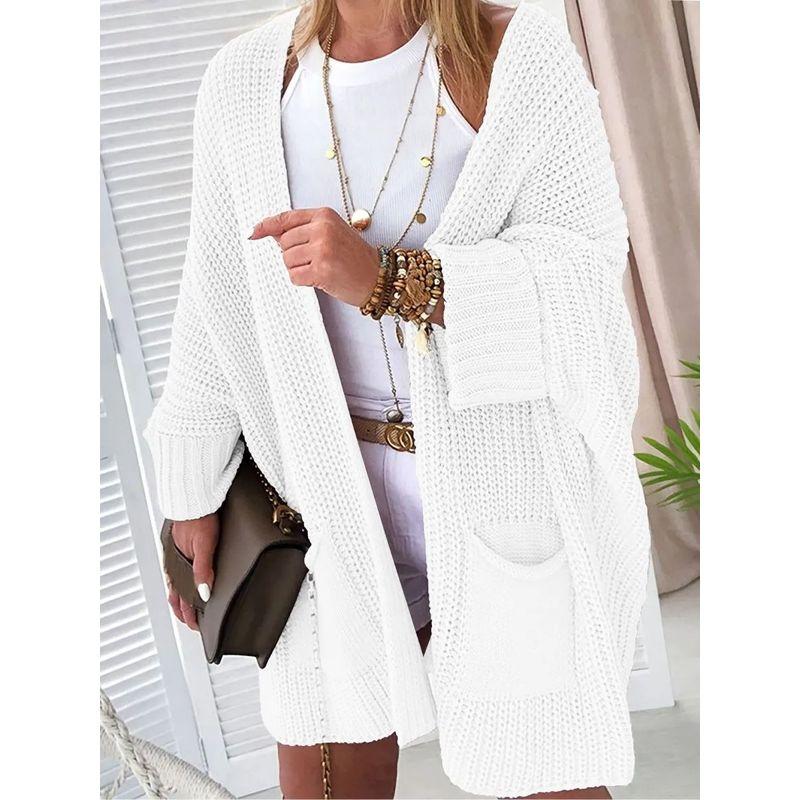 Autumn knit Sweater Women Cardigan Commuter Style Loose Mid-Length Outerwear Plus size Leisure Top