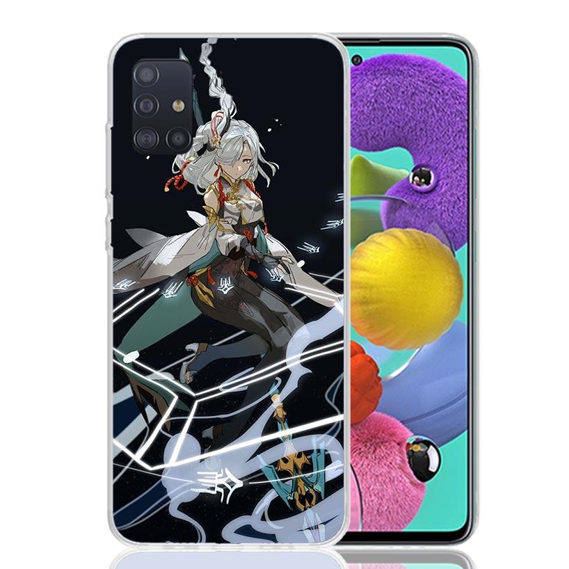 Genshin Impact Shenhe Phone Case for Samsung Galaxy A52 A51 A50S A12 A22 A32 A72 A10S A30S A31 A71 Note 20 Ultra 10 Plus S10 Gal