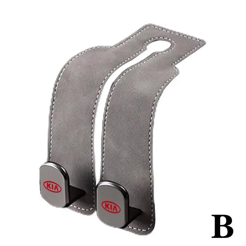 Car Seat Back Headrest Suede Hooks Organizer Holder Clips Accessories For Kia Morning Picanto Rio Stonic Sportage Ceed Optima Fo Jby123
