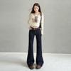 White micro-flared jeans women's low waist summer thin new slim-fitting and thin black cow flared pants