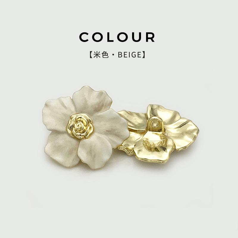 10Pcs/lot 17.5-25mm Irregular Five Petal Flower Metal Enamel Button for Fashion Sweater Top Wool Coat Windbreaker Jacket Buttons