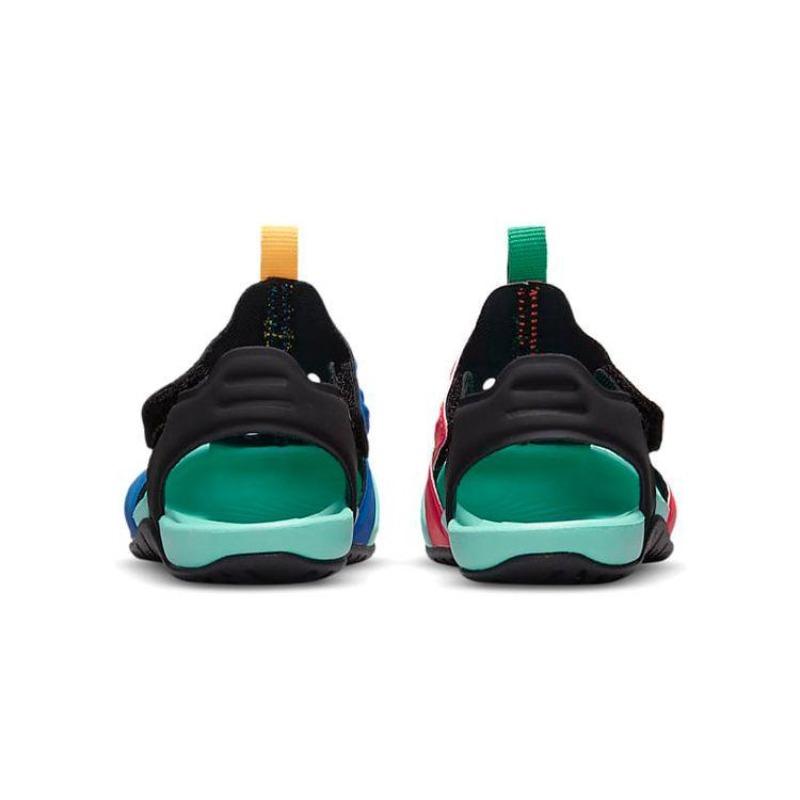 Nike Sunray Protect 2 BT Toddler Shoes Blue Red Green Mismatch DM0973-641