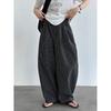 Womens High-Waisted Wide-Leg Cotton Blend Plaid Pants Loose Fit Casual Trousers Style