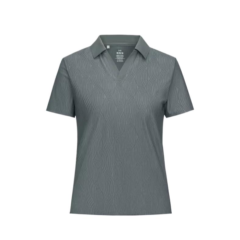 Under Armour Halo Bonded Stretch Jacquard Short Sleeve Golf Shirt Women tops 6009801-709 S