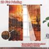 2D flat printing 2pcs Party Curtain Desert Cactus Sunset Arizona Landscape Digital Printed Polyester Drapes All Season Party &