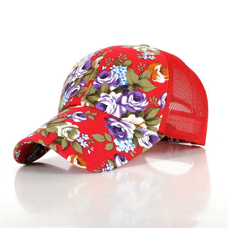 New women's small floral hat hot-selling baseball cap spring and summer travel sunscreen sunshade mesh cap cap cap