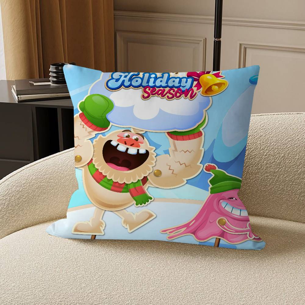 C-Candy Crush Saga Personalized Pillow Cover Kids Bedroom Wild Party Decor Pillowcase Kid Birthday Shower Gift