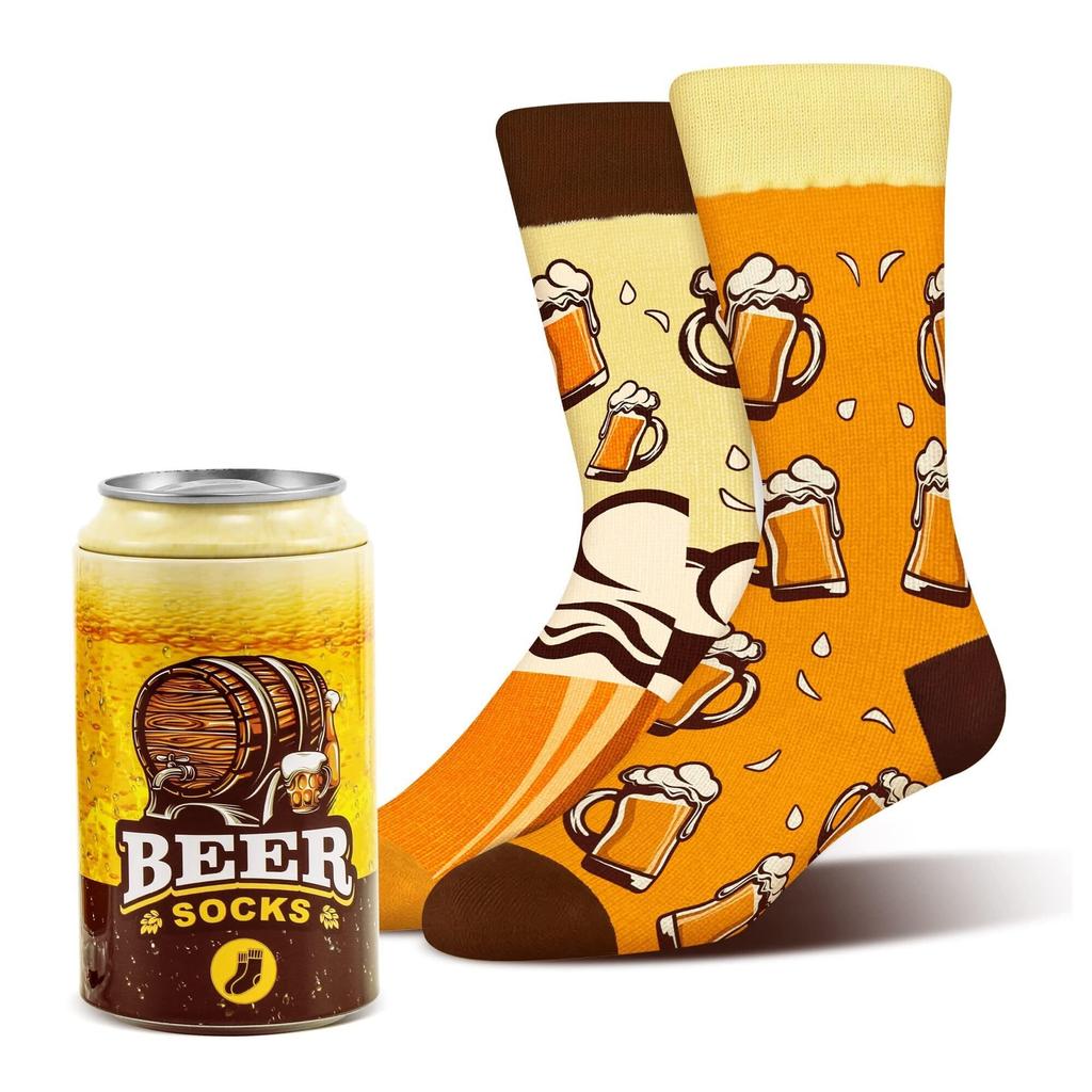 Funny Beer Can Socks for and Boys Funny Day Novelty Crazy Funky Cool Food Silly Socks Day Gag Gift [AGRIMONY] Men, Dad, Women, Teens, - Father's Gift,