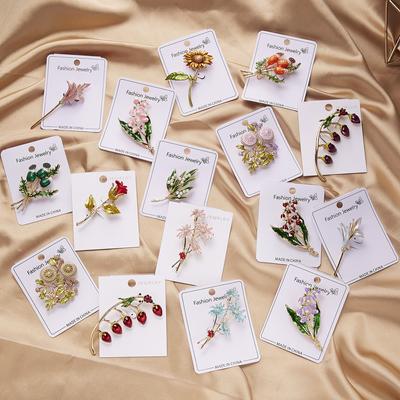 Daisy Rose Enamel Pin Personality Creative Painting Oil Sunflower Rose Flower Brooch