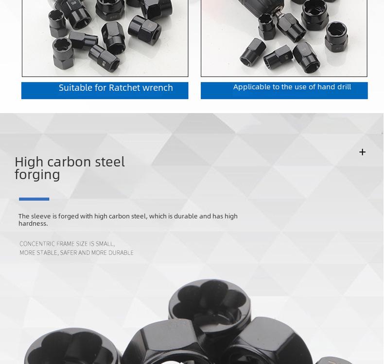 10-Piece Nut & Bolt Extractor Set for Damaged Screws