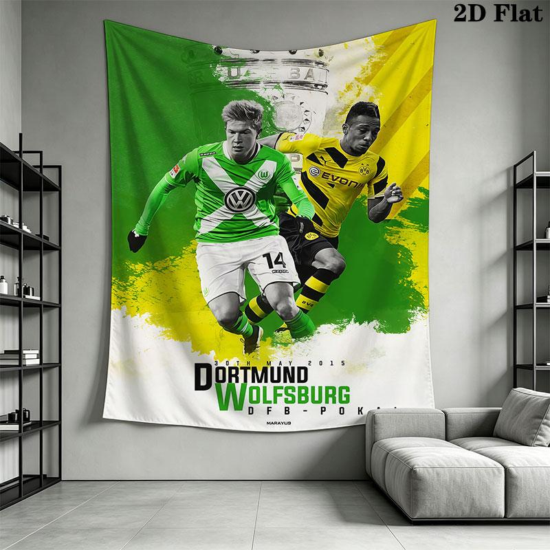 VfL Wolfsburg Wall Hanging Printed Fabric Blanket Decorative Tapestries for Bedroom Living Room Home Decor