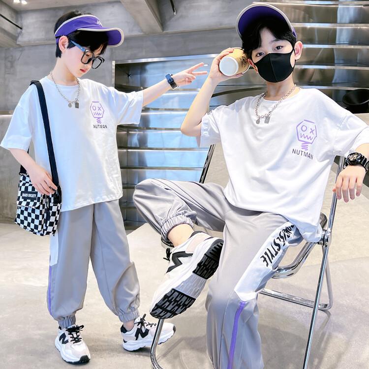 Ținută Trendy de Vară pentru Băieți Set Subțire cu Mânecă Scurtă Pantaloni Anti-Țânțari Haine Elegante pentru Copii