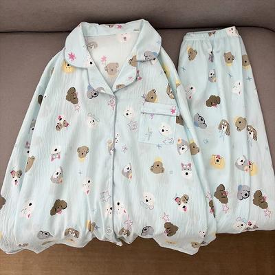 Spring Trendy Plus Size Pajamas Set for Women Cartoon Cute Star Dog Print Women's Pajamas Set Harajuku Style Sleepwear