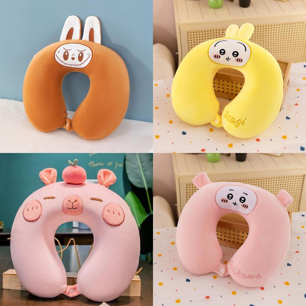 Cartoon U Shaped Neck Pillow Memory Foam Travel Cushion For Car Plane Commuting