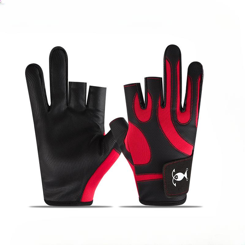 New Luya Fishing Gloves Three Finger Men's Non-slip Wear Resistant Outdoor Fishing Gear Equipment Flying Rock Fishing Gloves