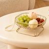 Spacious 24cm Wide Snacks and Fruit Serving Bowl for Coffee Table Solid Iron and PET Materials Fruit Display Plate