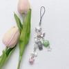 Y2K Aesthetic Phone Lanyard Fresh Sweet Beaded Butterfly Mobile Phone Chain Keychain Girly Cellphone Charms Camera Pendant