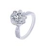 2 Carat Rose Fountain Moissanite Women's Ring, D Color, with Diamond Tester Pen – Perfect for Weddings.