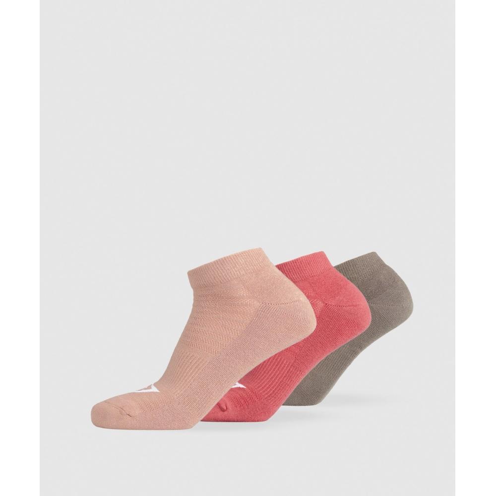 

GYMSHARK Trainer Socks 3pk Camo Brown Varsity Pink Autumn Brown I2A3B NCRZ S