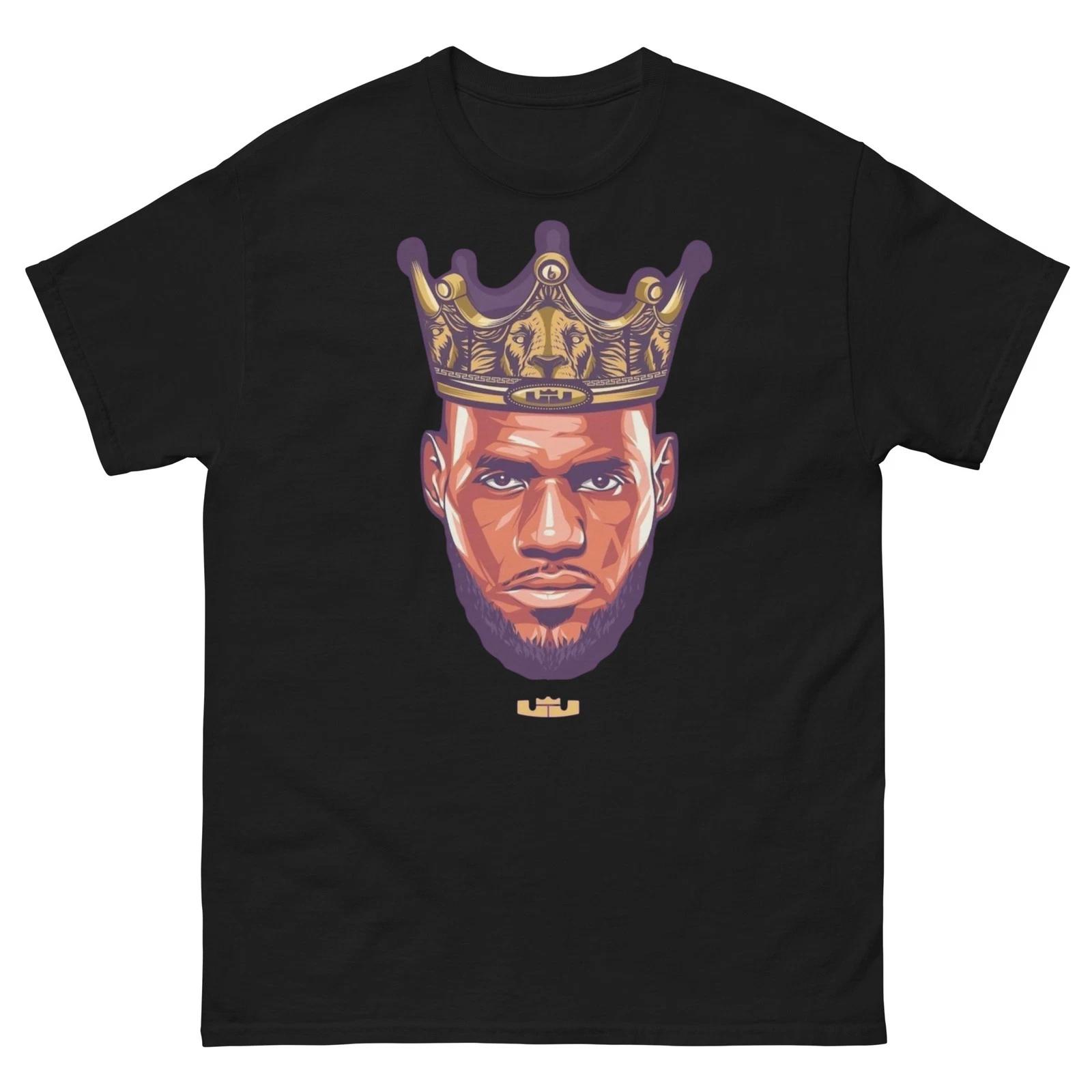 LeBron James King Crown Lakers NBA T-Shirt Basketball Streetwear Graphic 2XL