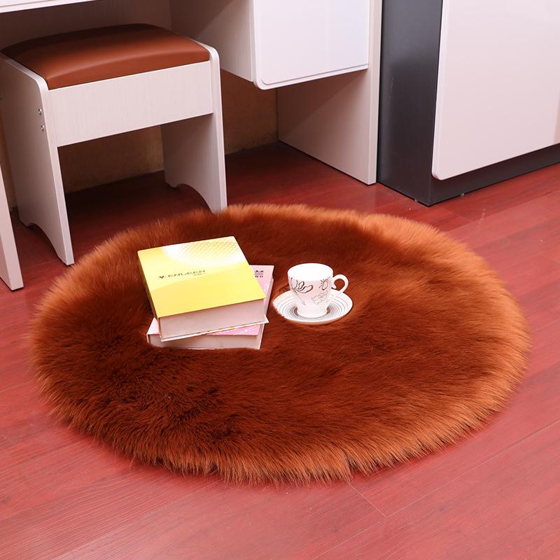Plush Round Imitation Wool Carpet Floor Mats Foot Mats Household Indoor Full Floor Decorative Carpet