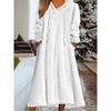 DAFIFY Women's Fashion Fall Winter Solid Color Print Long Sleeve Hooded Loose Waistline Casual Dresses