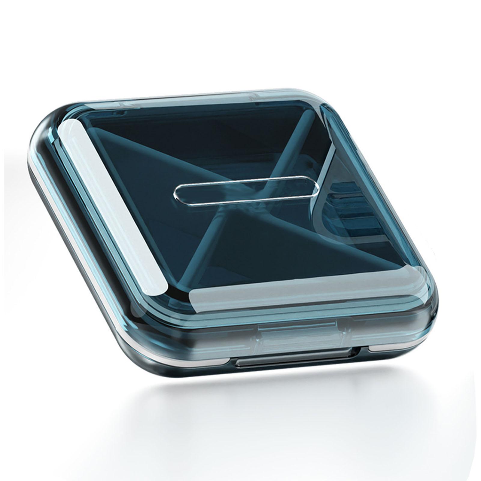 

Портативный L-кейс для лекарств Силикон Нержавеющая сталь Высокая плотность Дорожный кейс для лекарств для витаминов Лекарства Синий океан синий