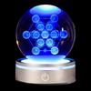 3D LED Colorful Lighting Cube Crystal Ball with Touch Luxury Handmade Crystal Flower of Life Original Luminous Clear Crystal Ball Base, Ball,