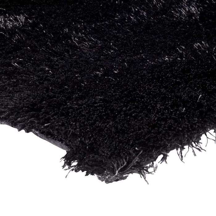 Black Long Pile Rug 190x200