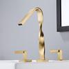 Brushed Gold Bathroom Faucet Gold Basin Sink Faucet Mixer Tap Widespread Black Wash basin Faucet 3 Hole Chrome Lavotory Faucet