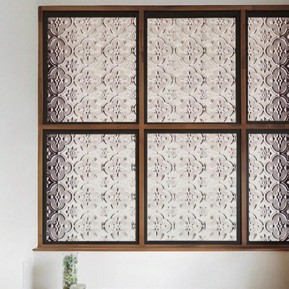Retro Window Film Glass Sticker Decorative Pattern Frosted Removable Glass Window Film Cling Electrostatic Adsorption Sticker