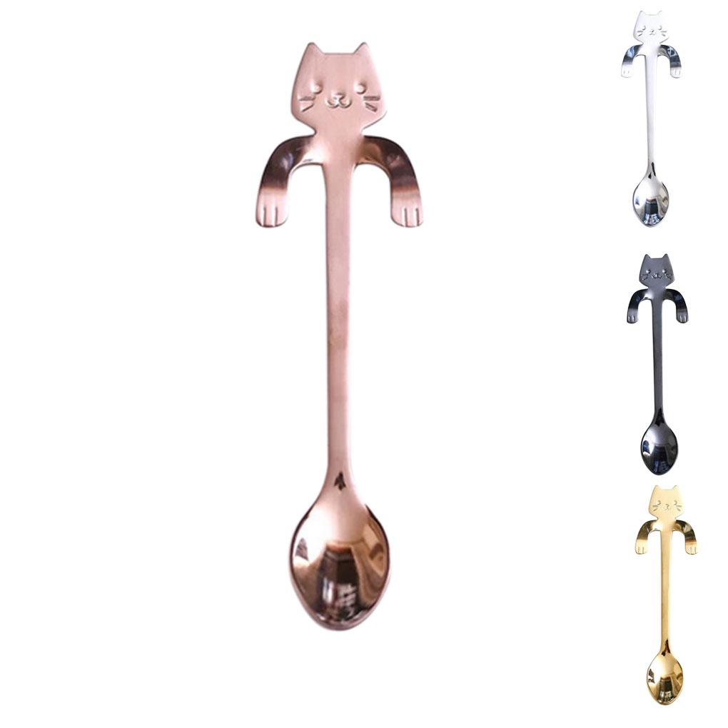 Cute Cat Coffee Spoon Stainless Steel Tea Ice Cream Spoon Teaspoon Xmas Gifts