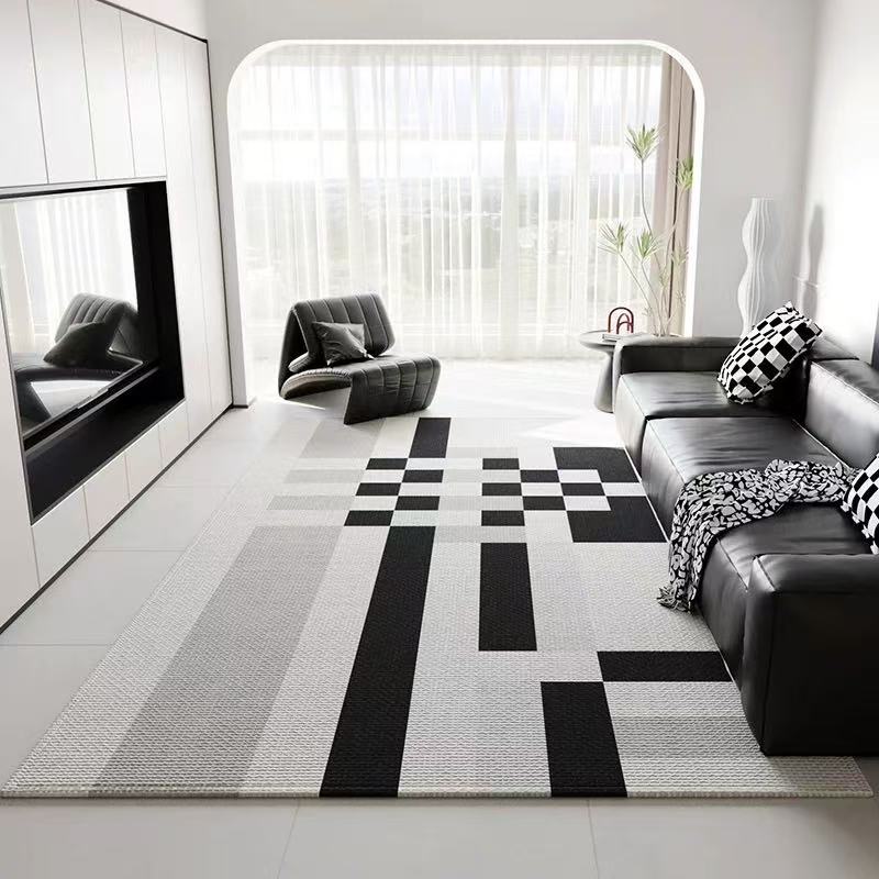 Nordic Geometric Style Carpet Light Luxury High-End Feel Living Room Sofa Mat Bedroom Anti-Slip Foot Mat Home Decoration