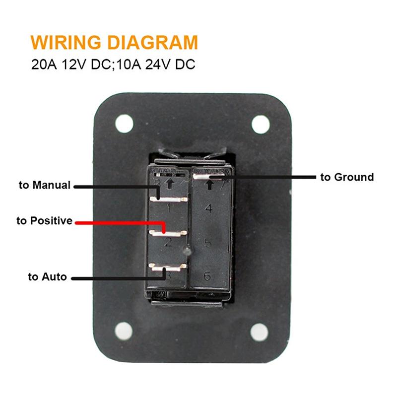 3-Wege-Bilgenpumpen-Kippschalter Wasserdicht 12V 24V 4-Pin 20A SPDT Auto/Aus/Manuell Bilgenpumpen-Schalterpanel Mit LED-Licht