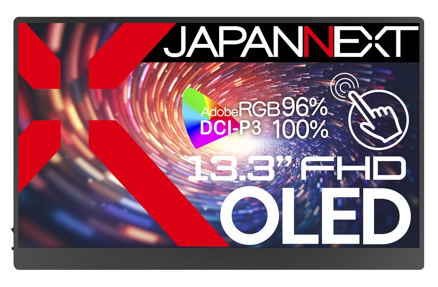

JAPANNEXT Mobile Monitor OLED Panel Full HD 1920x1080 Resolution with Smart Case Compatible 13.3-inch (Type C/miniHDMI/PC / sRGB100% / Glossy)