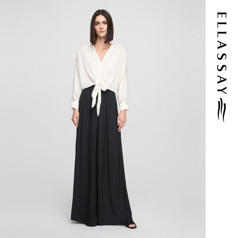 ELLASSAY 2025 S/S Luster Wide-Leg Casual Pants EWE362K03600