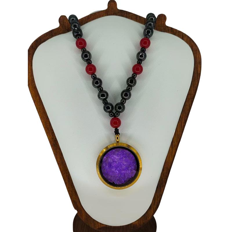 Purple Biophotonic Energy Pendant Necklace with Crystal Composite