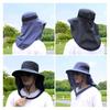 Outdoor Sun Hat with Mosquito Head Net Neck Flap Breathable Men Women Fishing Hiking Camping Climbing Face Netting Wide Brim Hat