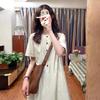 Coffee break French shirt dress summer women's new small loose temperament casual dress