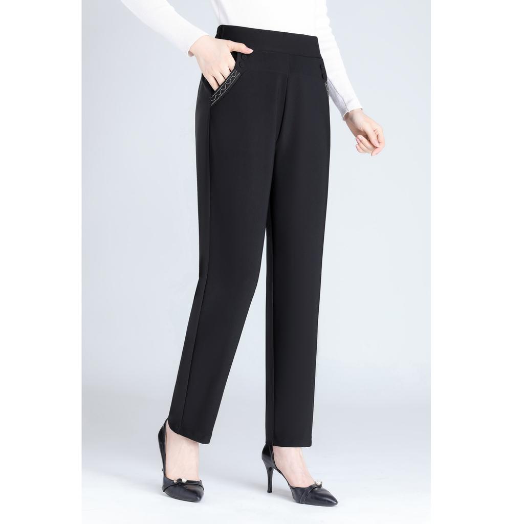 Plus Größe Frühling Herbst Gerade Hosen frauen Elastische Taille Große Lose Hosen