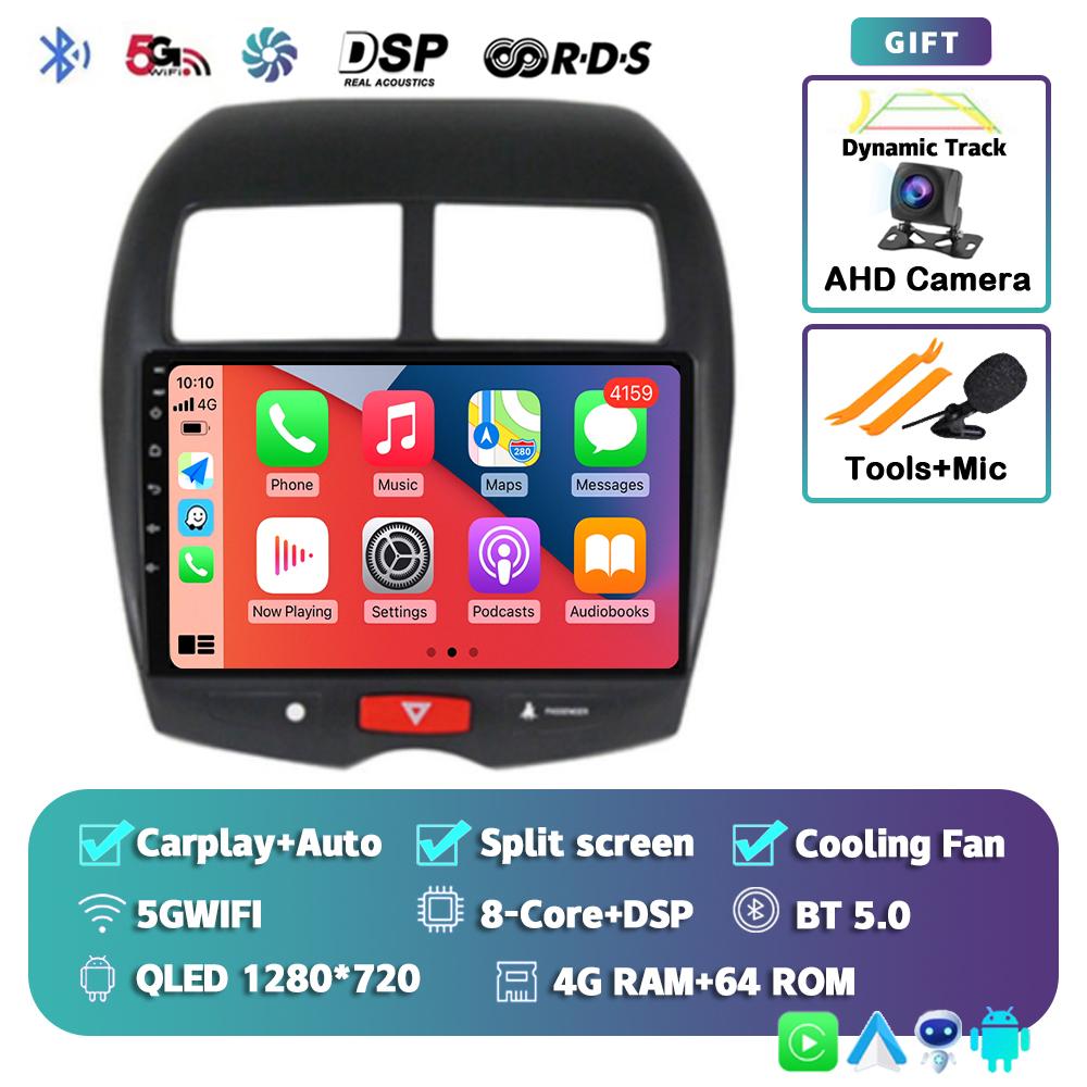 Android 14 Carplay Auto For Mitsubishi ASX 1 2010 2011 2013 2014 2015 2016 Car Radio Multimedia GPS Player Stereo WiFi+4G BT DSP