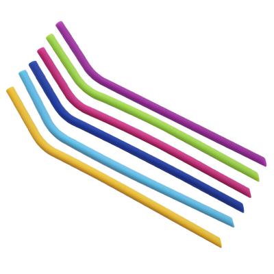 1pcs 6 Different Colors Silicone Straw 9.6 Inch Reusable Drinking Straw BPA Free Food Grade Straws for Tumbler Portable Outdoor